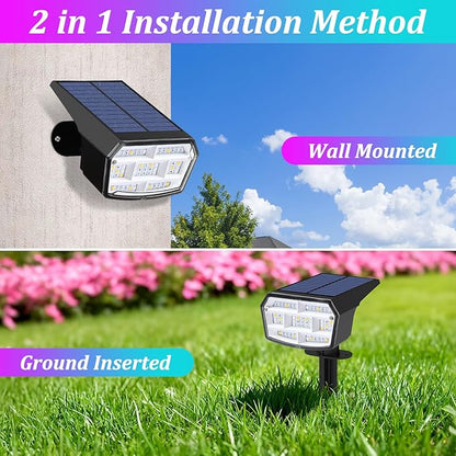 Sucolite 6-Pack Solar Spot Lights Outdoor Waterproof IP65, 3 Lighting Modes 2-in-1 Solar Landscape Spotlights for Yard, 59 LED Solar Powered Wall Lights for Garden Pathway Driveway Walkway, Multicolor