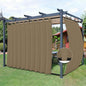 Easy-Going Outdoor Patio Curtains Detachable Tab Top Windproof Weatherproof Curtain for Cabana, Porch, Pergola and Gazebo, Tab Bottom Drape, 2 Panels, 110W x 108L inch, Khaki