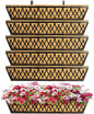 6 Pack 30 Inch Window Boxes Planters Railing Planter Box with Adjustable Brackets for Porch Fence Patio Balcony Hanging Flower Baskets with Coco Liners for Outdoor Garden Decor - Bronze