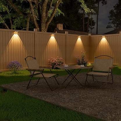 NIORSUN Solar Fence Lights,24 Pack Solars Deck Light,Warm White Color,Outdoor Bulb Waterproof Led IP65,Power Patio Lamp with Lenses for Outside/Backyard/Railing/Yard(White)