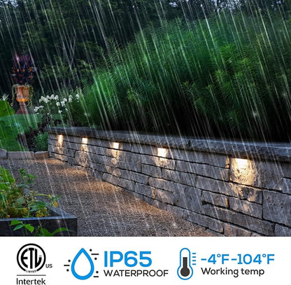 LEONLITE 8-Pack Premium Series 5CCT 4 Inch LED Hardscape Lighting Swivel, 2200K/2700K/3000K/4000K/5000K Selectable, Retaining Wall Light Low Voltage, 12V Paver Light, 2W Outdoor Step Light, ETL
