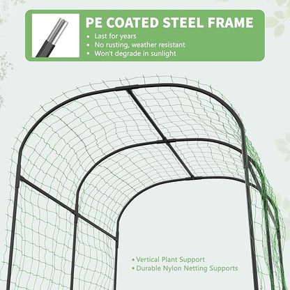 DoCred Tall Garden Arch Trellis for Climbing Plants, 83 Inch Tall Metal Plant Support Trellis Archway for Climbing Vine Vegetable/Fruit/Flower Outdoor Yard Lawn Garden Arch Tunnel Trellis