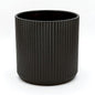 Amazon Basics Fluted Ceramic Round Planter, 10-inch, Black