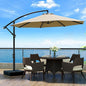 OLILAWN 10ft Patio Umbrella with Base Included, Outdoor Offset Cantilever Umbrella Upgraded Yarn-dyed Fabric Shade, Sturdy 8 Rids,360 Degree Rotation & Easy Tilt Adjustment, for Pool Deck Porch Backyard Garden,Beige