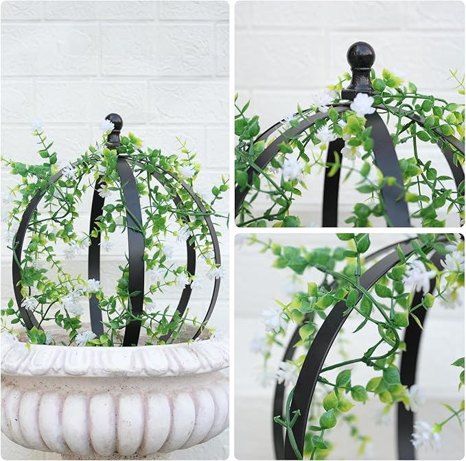Trellises, Black Powder-Coated Metal Grid, 12.6 x 17.5 Inch Garden Support