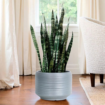 10 Inch Ceramic Plant Pot with Drainage – Large Flower Pot for Indoor Outdoor Plants, Modern Decorative Planter for Patio, Balcony, Garden, or Home Decor