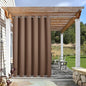 NICETOWN Patio Waterproof Outdoor Curtain, Thermal Insulated Rustproof Double Grommets (Top and Bottom) Wind-Break Outdoor Drape Keep Privacy for Pergola, 1 Panel, W84 by L84, Tan-Khaki