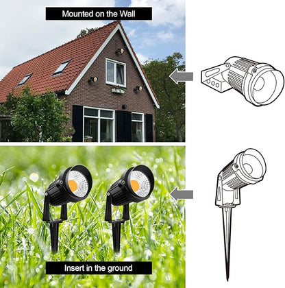 ZUCKEO 10W Landscape Lighting Low Voltage LED Landscape Lights, IP66 Waterproof Landscape Spotlights Yard Lawn Garden Outdoor Lights 12V 24V 1000LM Warm White (12Pack with Connectors)