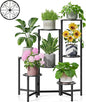 Plant Stand Outdoor,7 Tier Foldable Corner Tall Plant Shelf for Multiple Plants Flower Pot Holder Display Stand for Living Room Balcony Garden Patio -BlackS