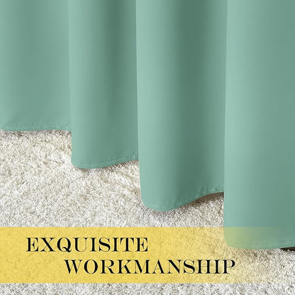 NICETOWN Blackout Curtains 84 Inch Length, Thermal Insulated Room Darkening Drapes Grommet Window Covering for Living Room Bedroom (W52 x L84 Inch, 1 Panel, Aqua Blue)
