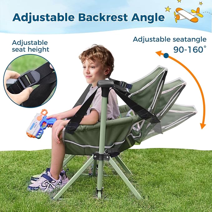 Hammock Chair for Kids, Green, Folding Rocking Chair, 135 lb Capacity