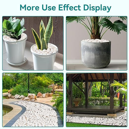 30 lbs White Rocks for Landscaping, 1-2 inch Decorative Rocks for Plants Indoor, Large Polished River Rocks for Garden, Outdoor Landscaping, Walkways, Yard, Plants Pots, Vases, Crafts