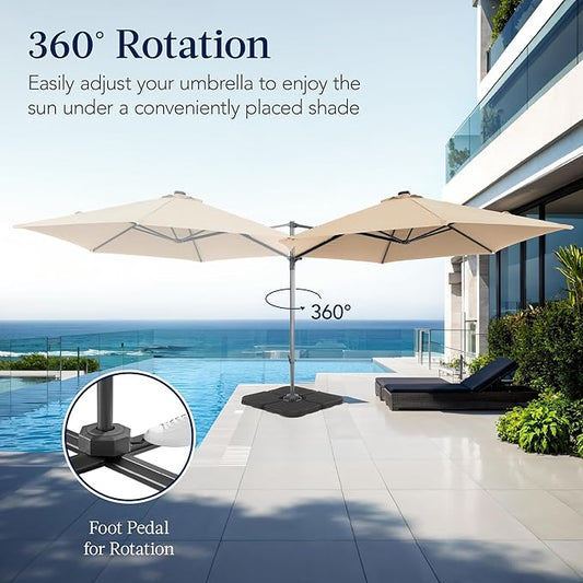 Offset Cantilever Hanging Market Patio Umbrella, 10ft