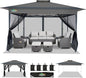 COBIZI 13x13 FT Pop up Gazebo on Clearance - Outdoor pop up Canopy Tent,carpas para Patio, Shelter - Screen Tents with Portable Carry Bag, Patio Gazebos for Camping,Garden,Deck,Backyard,Darkgrey