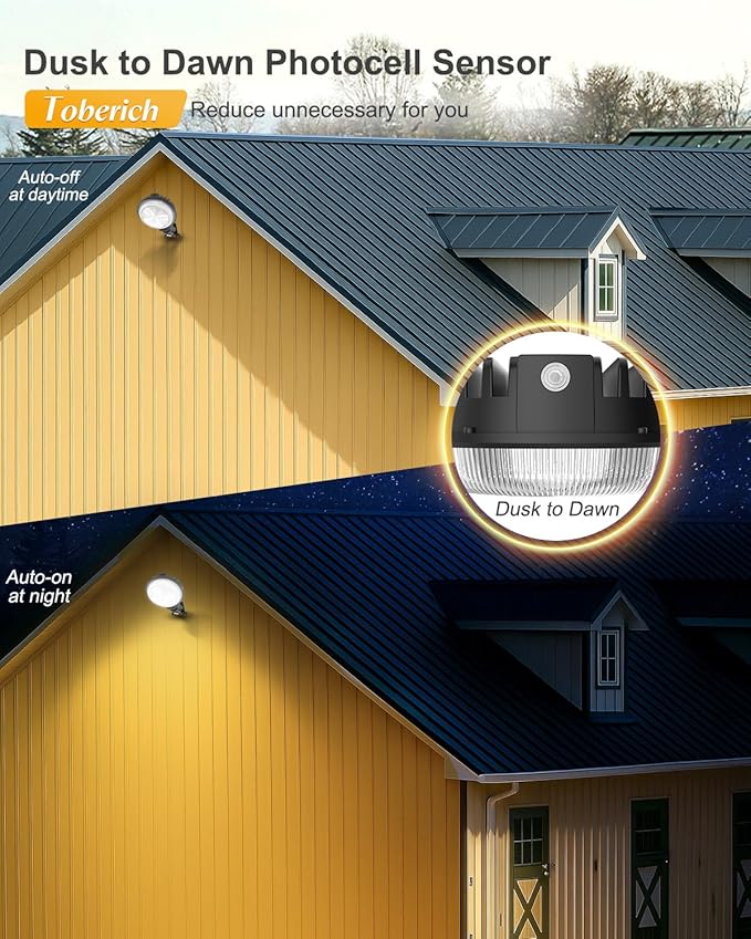 LED Barn Light, 150W 20000LM Yard Area Lights Dusk to Dawn Outdoor Lighting with Photocell 3000K Warm White Adjustable Angle IP66 Waterproof Street Lights for Security/Farmhouse/Garage