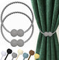Hion Magnetic Curtain Tiebacks Grey 2pcs, Curtain Tiebacks Buckles Holdbacks Holders Hooks Clip for Home Bedroom Office Decorative Curtain