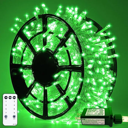 String Lights 163 ft Green 500 LED with Remote and 8 Modes
