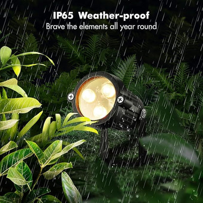 LemonBest Landscape Lighting - 6W RGB Color Changing Halloween Landscape Lights 120V Christmas Outdoor LED Spotlight with Remote Control Waterproof Spot Lights for Yard Garden Patio Driveway (1 Pack)