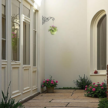 AIM & GGKK Metal Plant Hanger Hook – 2 Pack Hanging Plant Holder for Indoor & Outdoor Use,Wall Hangers Hooks for Hanging Baskets,Wall Mount Bracket for Flower Pots & Planters,Bird Feeders,Lanterns