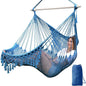 Chihee Hammock Chair Super Large Hanging Chair Soft-Spun Cotton Rope Weaving Chair, Collapsible Strong Metal Spreader Bar Wide Seat Lace Stretch Swing Chair Indoor Outdoor Garden Yard Theme Decoration