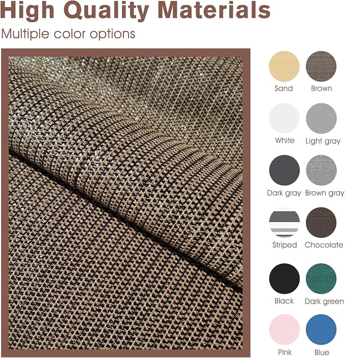 Sunny Guard Customized 3.3'x11' Brown Balcony Privacy Screen, 180 GSM - Image 5