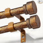 2 Pack Retro Gold Curtain Rods Set for Windows 28 to 48 Inches Adjustable Length Heavy Duty 1" Diameter Window Curtain Rod with Decorative Finials for Outdoor Bedroom Kitchen Living Room Farmhouse