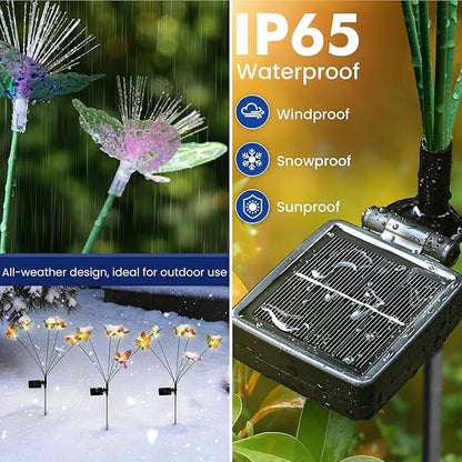 Solar Garden Lights,Swaying Butterfly Lights Outdoor Decorative,6pack Warm White LED Solar Lights for Outside Yard,Lawn,Patio,Pathway Decoration Gardening Gifts