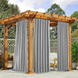 NICETOWN 2 Panels Outdoor Curtains Waterproof Pocket & Back Tab on Top & Bottom, Thermal Insulated Windproof Sun Blocking Outside Privacy Drapes for Patio with Fixed Rope, W52 x L95, Silver Gray
