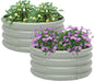 2-Pack 2x1ft Galvanized Raised Garden Bed, Outdoor Planter Bed, Metal Planter Box for Gardening and Planting,Light Green