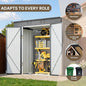 Storage Shed 6' x 4' Metal Outdoor Shed with Lockable Doors, Dark Gray