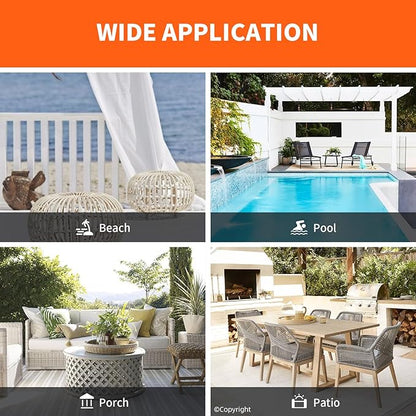 Waterproof Outdoor Curtain W105 x L84 - Grommet Top Sunlight Blocking Window Treatment Drapes Blackout Curtains for Home Bedroom Living Room Outdoor Patio Porch Gazebo (Orange, 2 Panels)