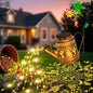 Solar Lights Outdoor Waterproof Garden Decor,Solar Watering Can Lights Hummingbird lanterns,Birthday Gifts for Mom Women,Decorative Outside Metal Hanging Fairy String Light for Yard Art Patio Porch