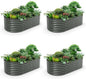 A ANLEOLIFE 4-Set 8X4X2 ft Galvanized Raised Garden Bed Kit, Oval Metal Deep Root Planters for Outdoor Plants, Quartz Grey