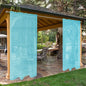 SpaceDresser Waterproof Outdoor Sheer Curtains for Patio - 4 Panels Rod Pocket Indoor Voile Sheer Curtain for Living Room,52W x 84L inch, Aqua