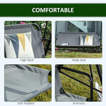 Outsunny 3-Person Porch Swing - Image 5
