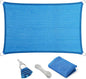 Eden's Decor Straight Flat-Edged Sun Shade Sail Rectangular 7' x 18' Blue UV-Blocking Outdoor Canopy Fabric Cloth Awning for Pergola Patio Garden Backyard Custom Size