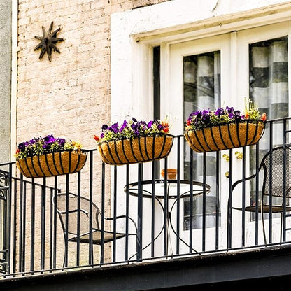 Railing Planter Window Box Deck Balcony Rail Planter 24 Inch for Porch Fence Patio Outdoor 4 Pack