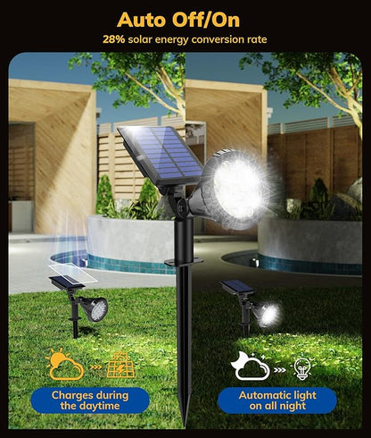 Solar Spot Lights for Outside, 21 LED Outdoor Solar Lights for Yard, 6 Pack Solar Spotlights Waterproof Auto On/Off for Landscape, Wall, Garden, Pool, Tree, Pathway and Driveway(White)