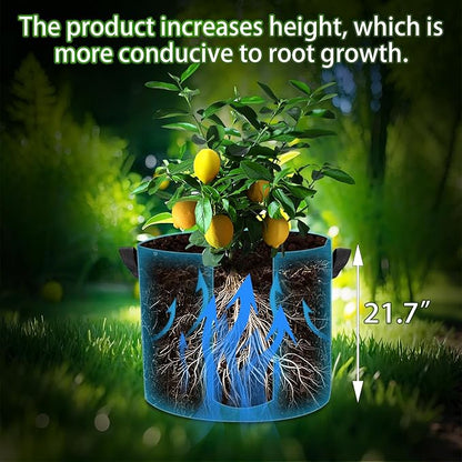 3-Pack 15 Gallon Plant Grow Bags, Thickened Nonwoven Fabric Pots with Handles,Sturdy Garden Planters Aeration Gardening Container to for Plants, Vegetables, and Flowers