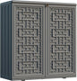 Indoor Outdoor Storage Cabinet Waterproof with Shelf,Plastic Storage Sheds Outdoor Cabinets for Patio/Garden/Backyard, Size 34.3''L*15''W*36.2''H（Gray）