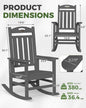 Rocking Chairs for Outdoor Use, Dark Grey, 380 lb Capacity, High Back