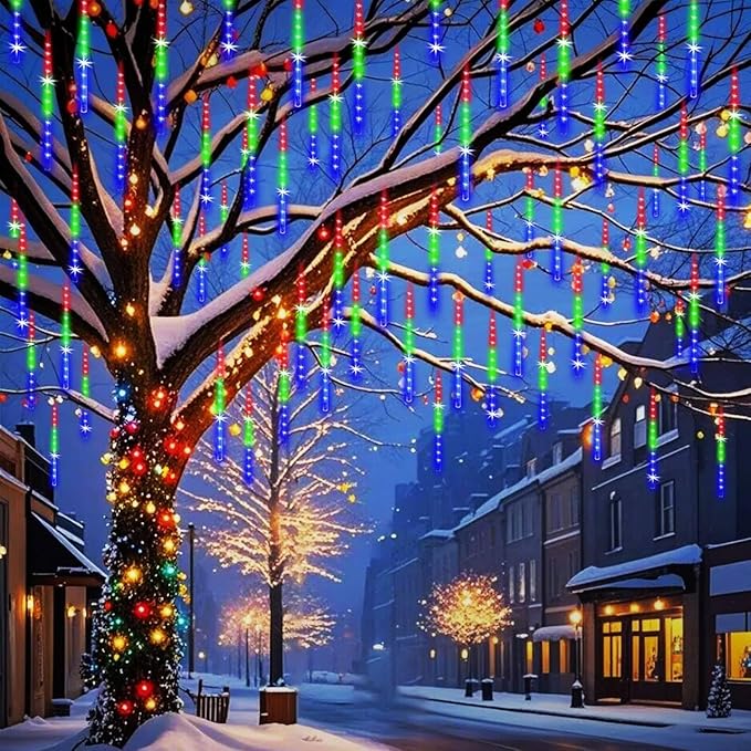 String Lights 32 Tubes 768 LEDs Multicolor Icicle Outdoor Lights
