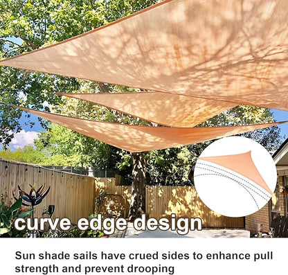 SUNLAX Sun Shade Sail 15' x 15' x 15' Peach Fuzz Rectangle Canopy Sail Shade Cover UV Block Permeable Sunshade Outdoor for Patio Backyard Deck Pergola (We Make Custom Size)