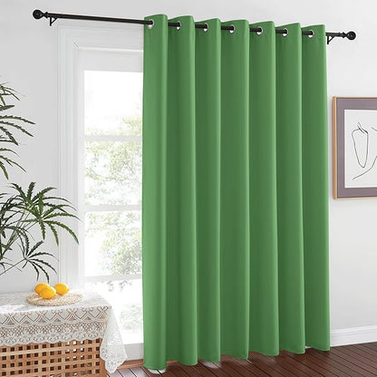 NICETOWN Room Divider 84 inch Curtain for Sliding Glass Door, Grommet Thermal Insulated Sound Reducing Window Treatment Draperies for Bedroom/Living Room, W100 x L84, 1 Panel, Froest Green