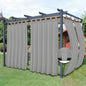 Easy-Going Outdoor Patio Curtains Detachable Tab Top Windproof Weatherproof Curtain for Cabana, Porch, Pergola and Gazebo, Tab Bottom Drape, 2 Panels, 54W x 120L inch, Light Grey