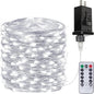 66Ft 200LED Fairy Lights Plug in with Remote, Waterproof String Lights Outdoor & Indoor 8 Modes with Timer, LED Twinkle Lights for Girl's Room Garden Patio Halloween Christmas Decorations (Cool White)