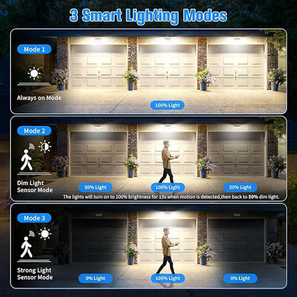 Aootek Solar Lights Outdoor 182 LEDs 2500Lm Solar Motion Sensor Lights IP65 Waterpro of with Wide Anglefor Patio Garden Garage Yard Front Door(2pack)