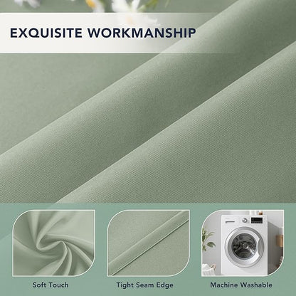 Outdoor Curtains for Patio Waterproof - 6 Panels Privacy Weatherproof Outside Curtains with Grommets for Pergola, Gazebo, Porch, Cabana, Balcony, 54 x 108 Inch, Sage Green