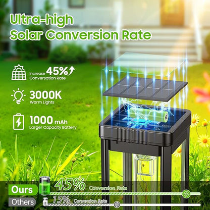 KOOPER Taller Solar Pathway Lights Outdoor, 12 Pack Upgraded Brighter Solar Garden Lights Solar Powered, Up to 15 Hours Outdoor Solar Lights for Yard Landscape Lighting Path Walkway Driveway Sidewalk