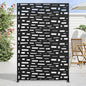 Casaphoria Metal Privacy Screen Outdoor, 72" H x 47" W Freestanding Decorative Privacy Screen for Patio Deck Balcony Garden with Stable Base, Black-Gerald
